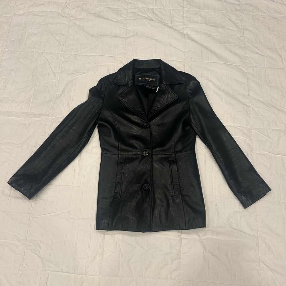 Marc New York Black Leather Women's Jacket
